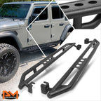 Set of 2 Side Step Nerf Bars for Jeep Wrangler JL 4-Dr Unlimited (2018–2019)