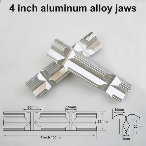 1 Pair Aluminum Alloy V Type Jaw for CNC Milling Vise