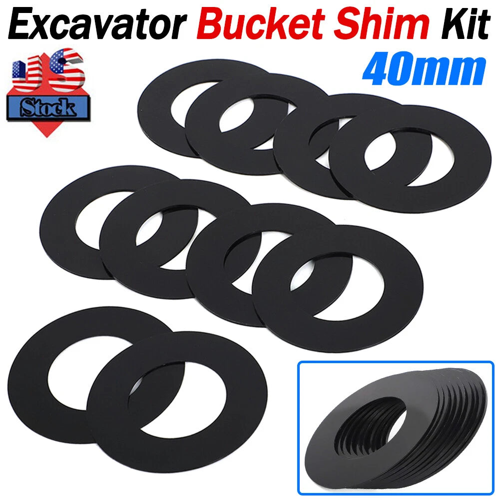 40MM Excavator Skid Steer Bucket Pin Shims for Cat, Kubota, Deere, Komatsu, Kobelco