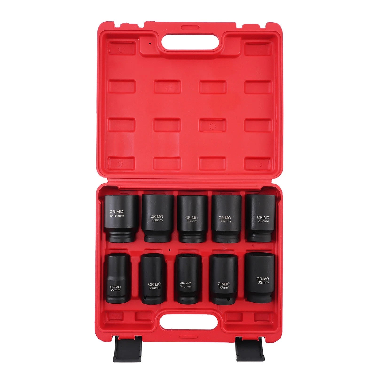 Set of 10 Deep Impact Sockets 3/4" Drive 22mm-41mm for Automotive