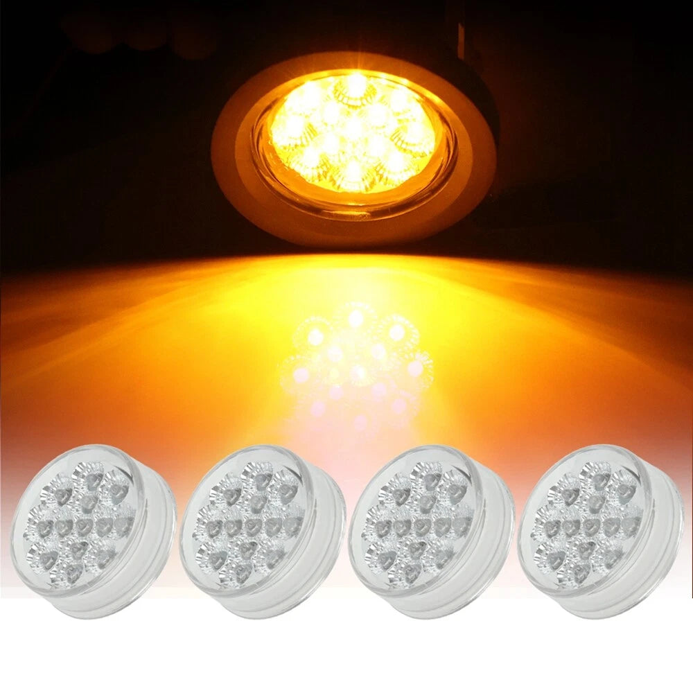 Set of 4 LED Clear Cover Trailer Tail Turn Indicator Lights