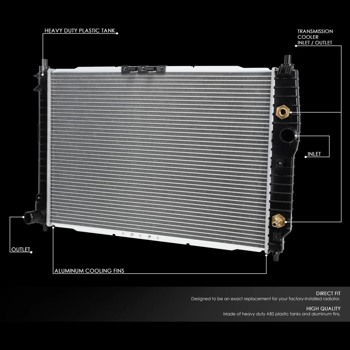 Cooling Radiator for Chevrolet Aveo5 (2004–2008) - OE Style, Aluminum, DPI 2873