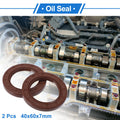 2X Oil Seal Rotary Shaft Seal FKM Rubber 40x60x7mm  