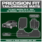 Full Set Custom Fit Moulded Rubber Floor Mats for Mazda CX-5 KE (2012 - 2017)