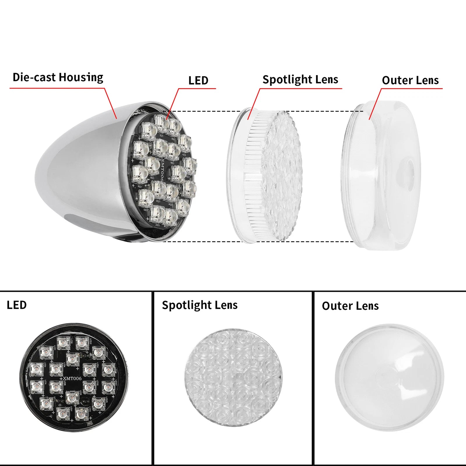 Chrome Rear Turn Signal Lights for Harley Davidson Touring Road Glide (2009–Present)