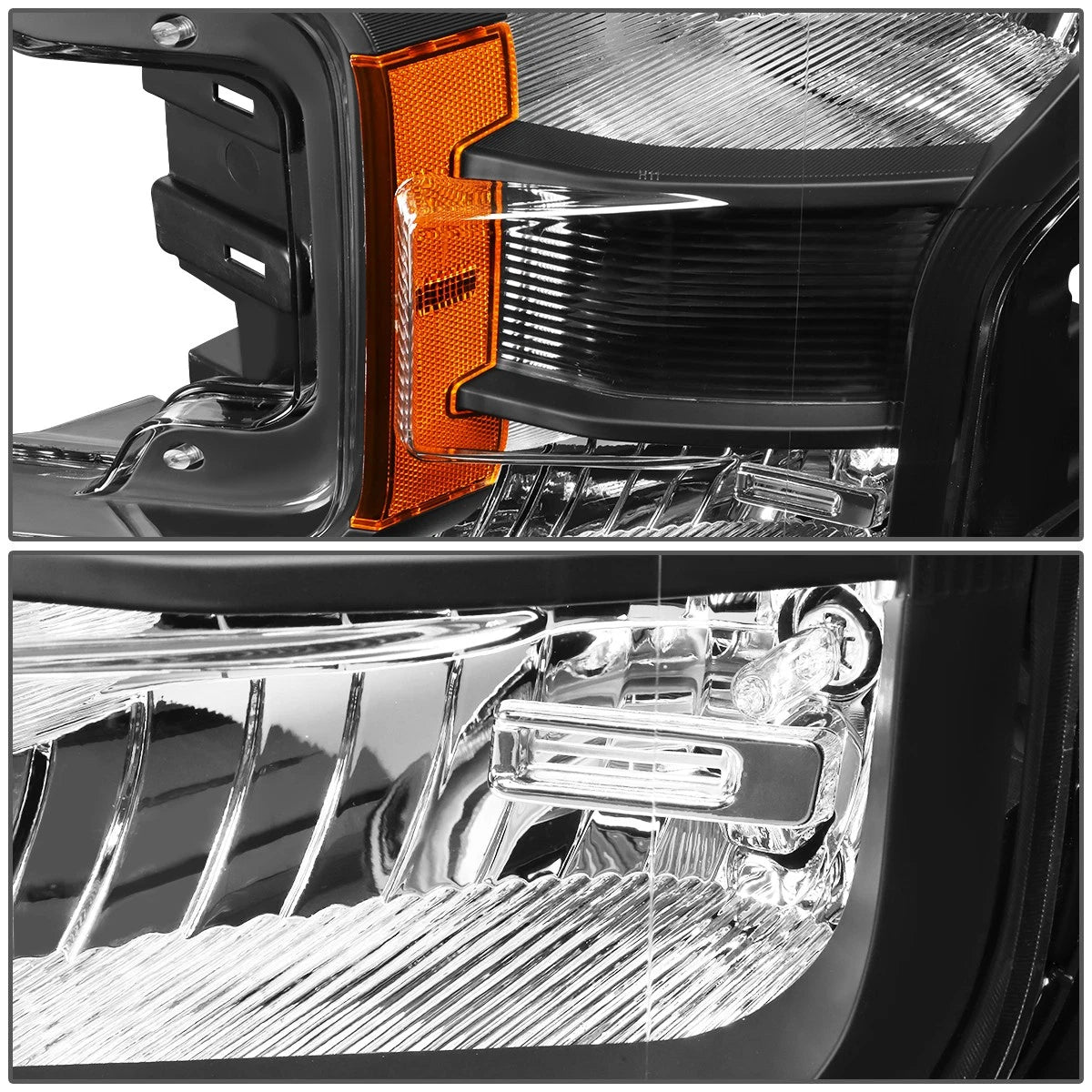 OE Style Black Housing Amber Side Driving Headlight Lamps for Ford F150 (2018–2020)
