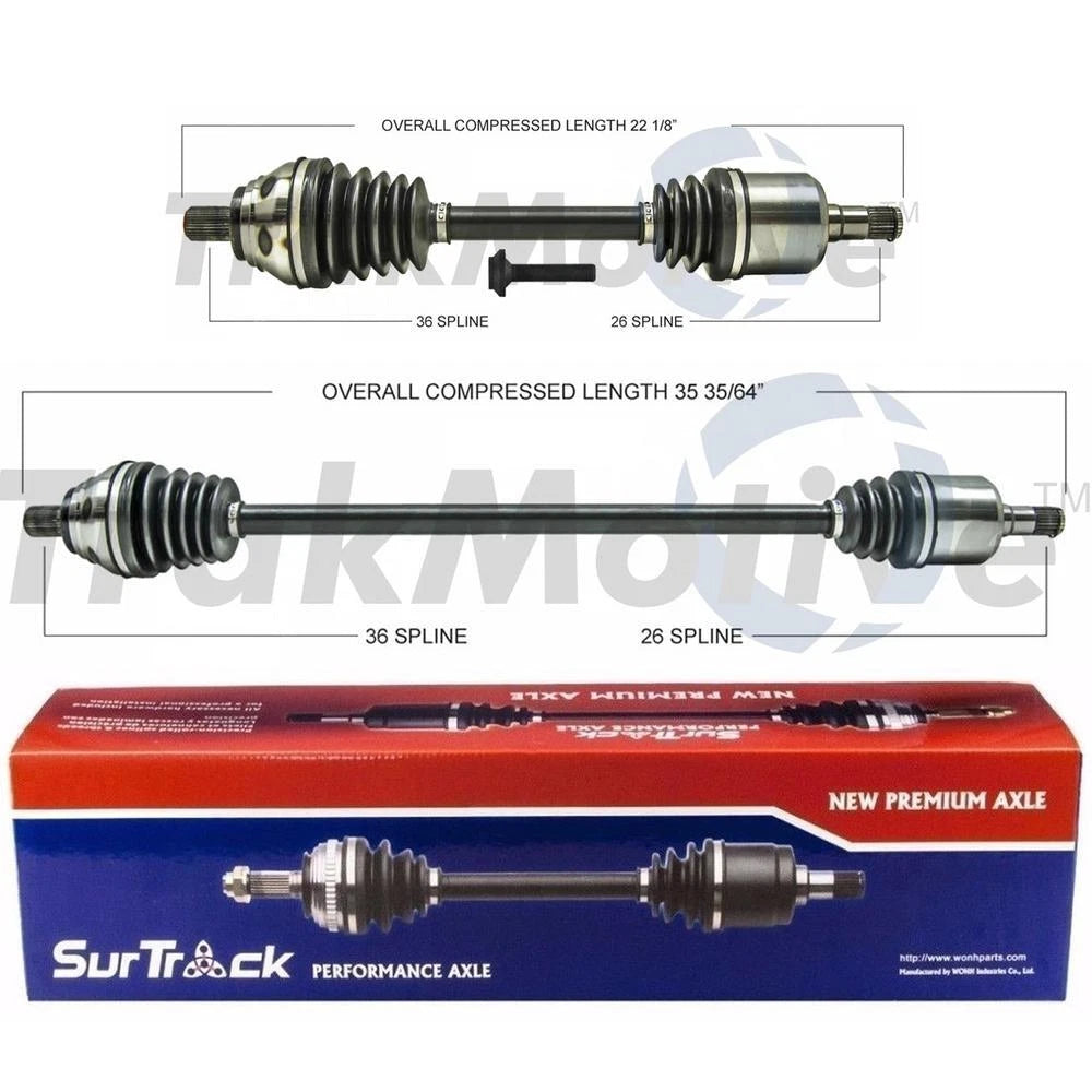 Set of 2 Front CV Axle Shafts for VW CC Passat Tiguan (FWD)