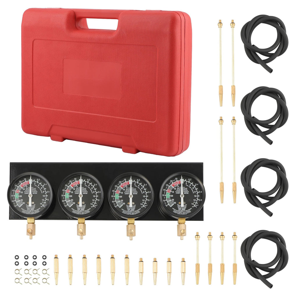 Motorcycle Engine Tuning Tool 4-Carb Synchronizer Kit with Universal Fittings
