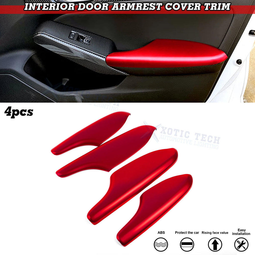 Racing Red Interior Door Armrest Panel Cover for Honda Civic (2022–2025)