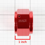 16-AN Red Anodized Aluminum Hex Head Female Flare End Cap/Nut Fitting