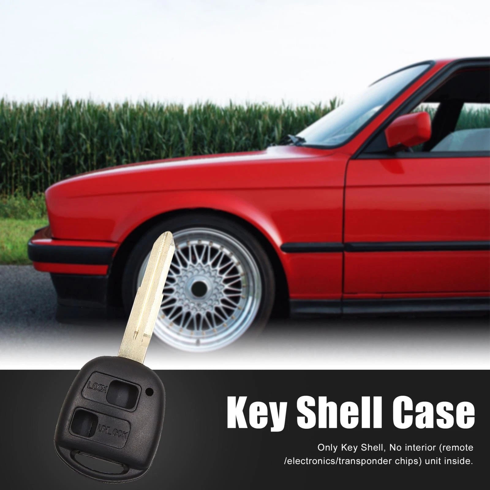 2X Key Fob Shell Case for Toyota Yaris Corolla RAV4 Prado (2000–2023) Black