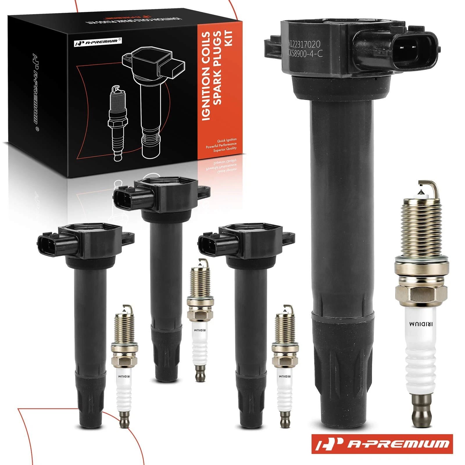 Set of 4 Ignition Coils & Spark Plugs for Mitsubishi RVR 