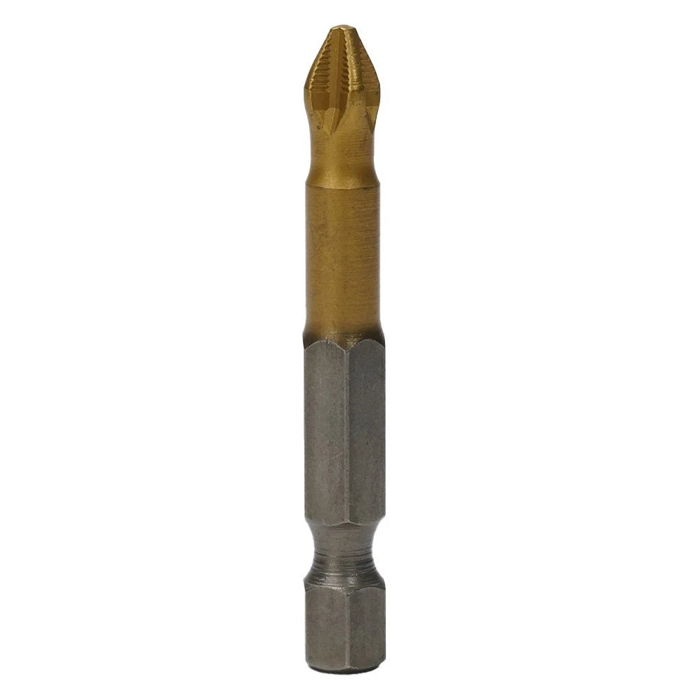 5PCS PH2 50mm Coated Electric Screwdriver Bit 1/4in Hex Shank