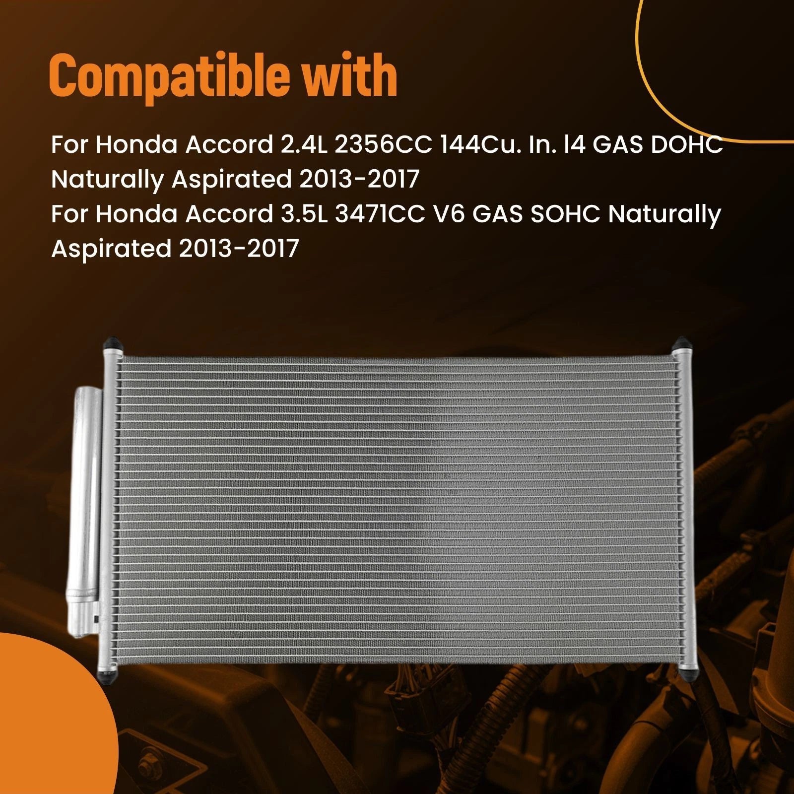 Aluminum Radiator & AC Condenser for Honda Accord 2.4L (2013–2017) 19010-5A2-A01
