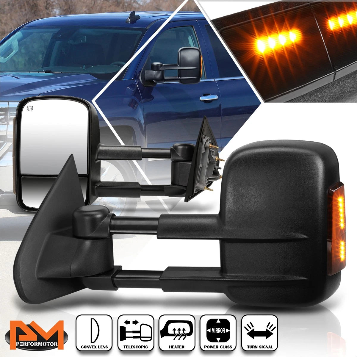 Power Heated Towing Mirror for Silverado/Sierra (2014–2020) w/Smoked LED Lamp