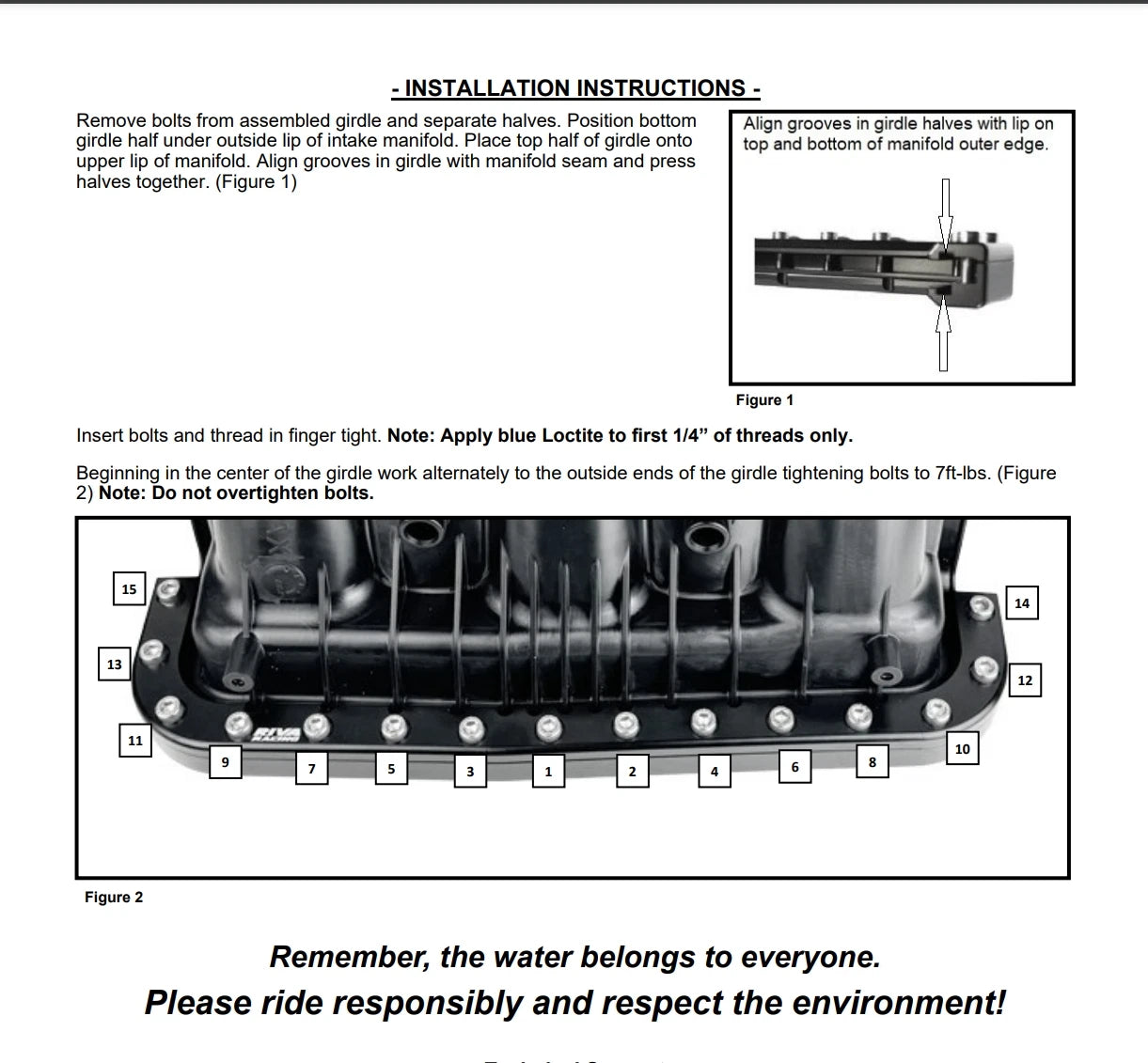 1Pcs Intake Manifold Girdle for Sea-Doo (RS12220-IMG)