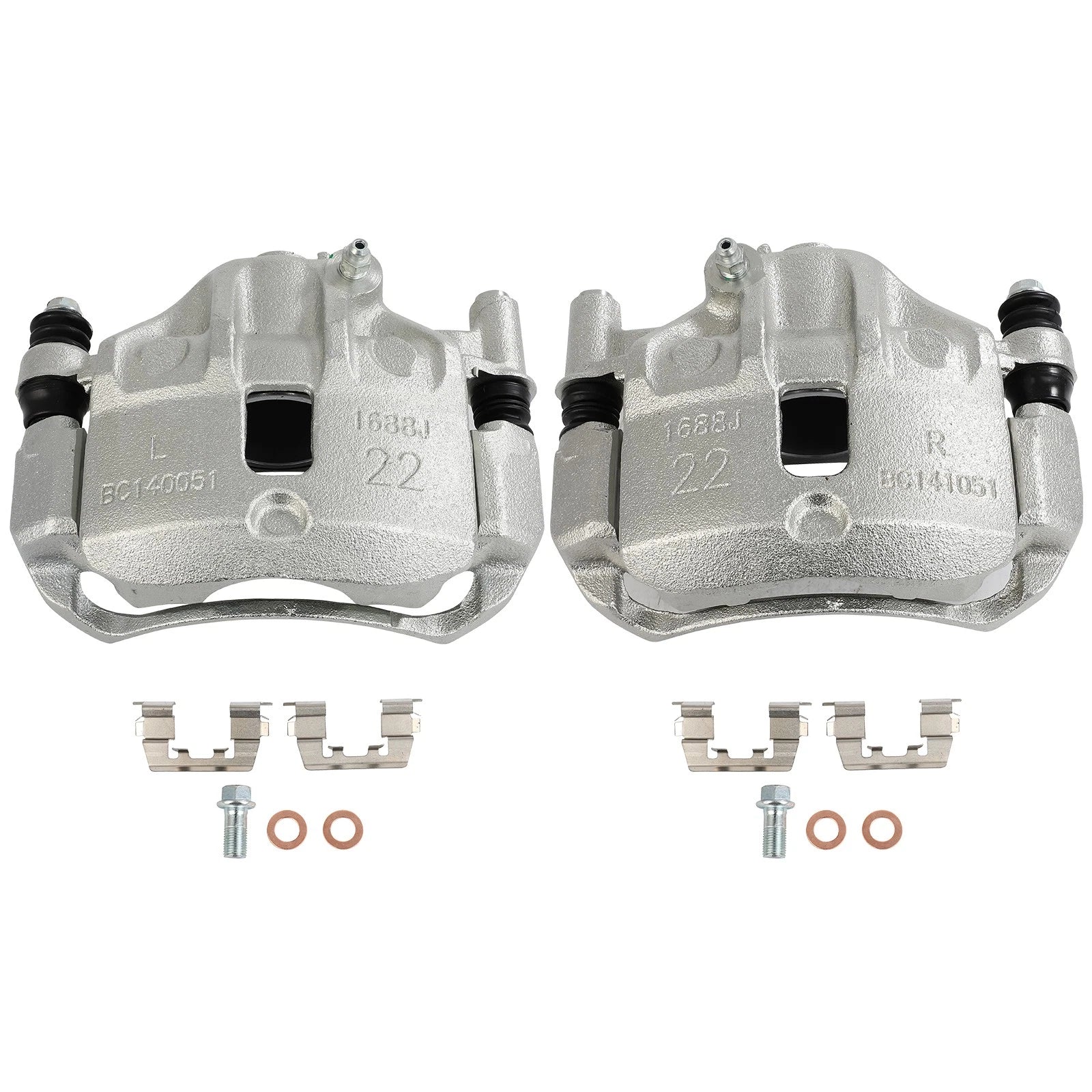 Set of 2 Front Brake Calipers for Hyundai Accent, Excel