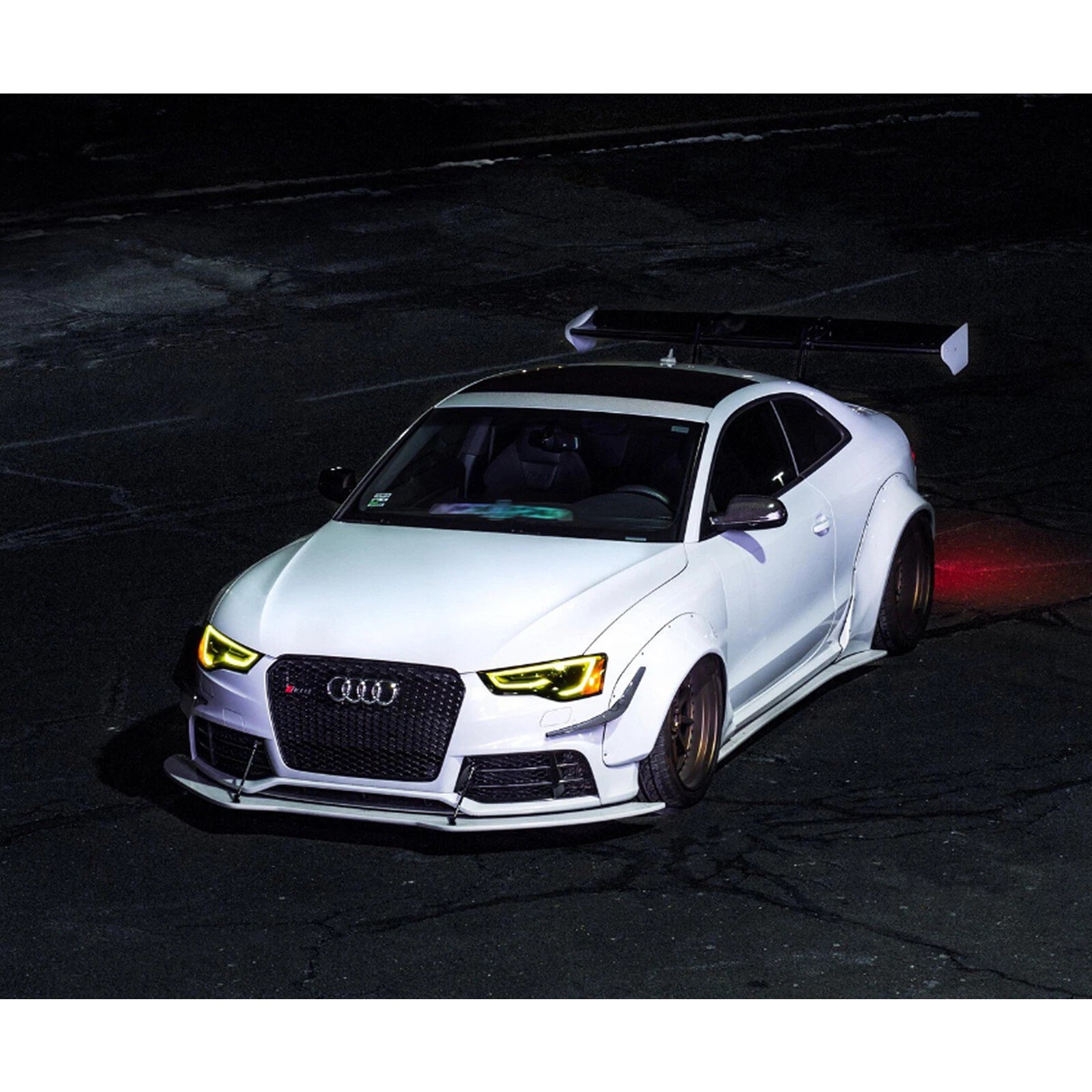 Front Bumper Support Lip Rod Bars Accessories Kit for Audi A4 R8 (-)