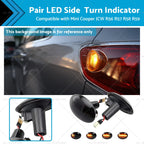 2X Black Smoked LED Side Indicator Repeater Light for Mini Cooper R56 (2007–2013)