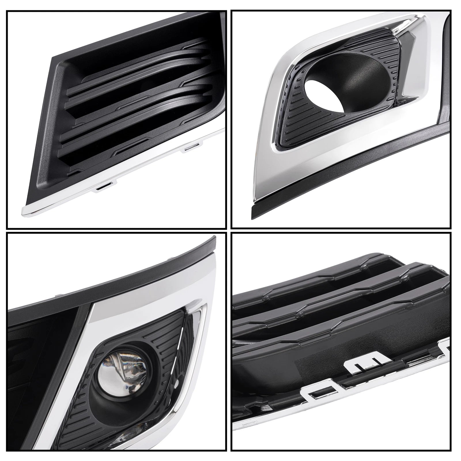 Pair Front Fog Lights with Bezel Trim for Chevrolet Traverse (2013-2017)