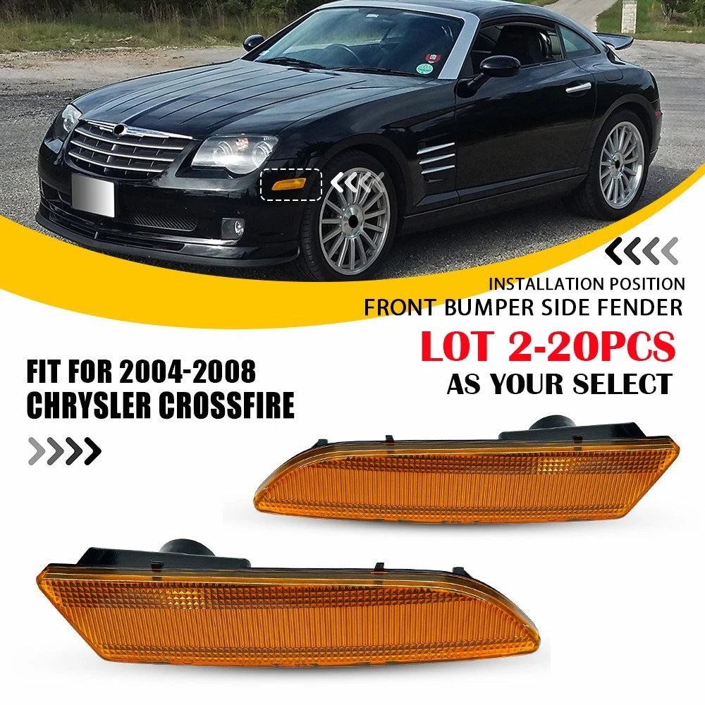 2X Amber Front Side Marker Lights Housing for Chrysler Crossfire (2004–2008)