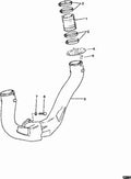 2X Exhaust Y Pipe Single Flappers Water Shutters for Mercury Mercruiser V6