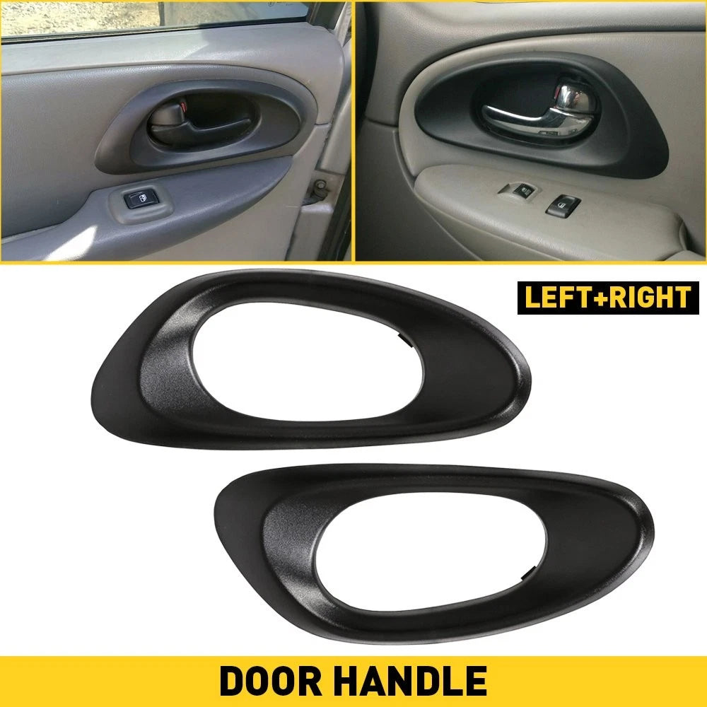 Set of 2 Front Black Interior Door Handle Bezel Trim for Chevrolet Trailblazer (2002–2009)