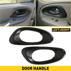 Set of 2 Front Black Interior Door Handle Bezel Trim for Chevrolet Trailblazer (2002–2009)