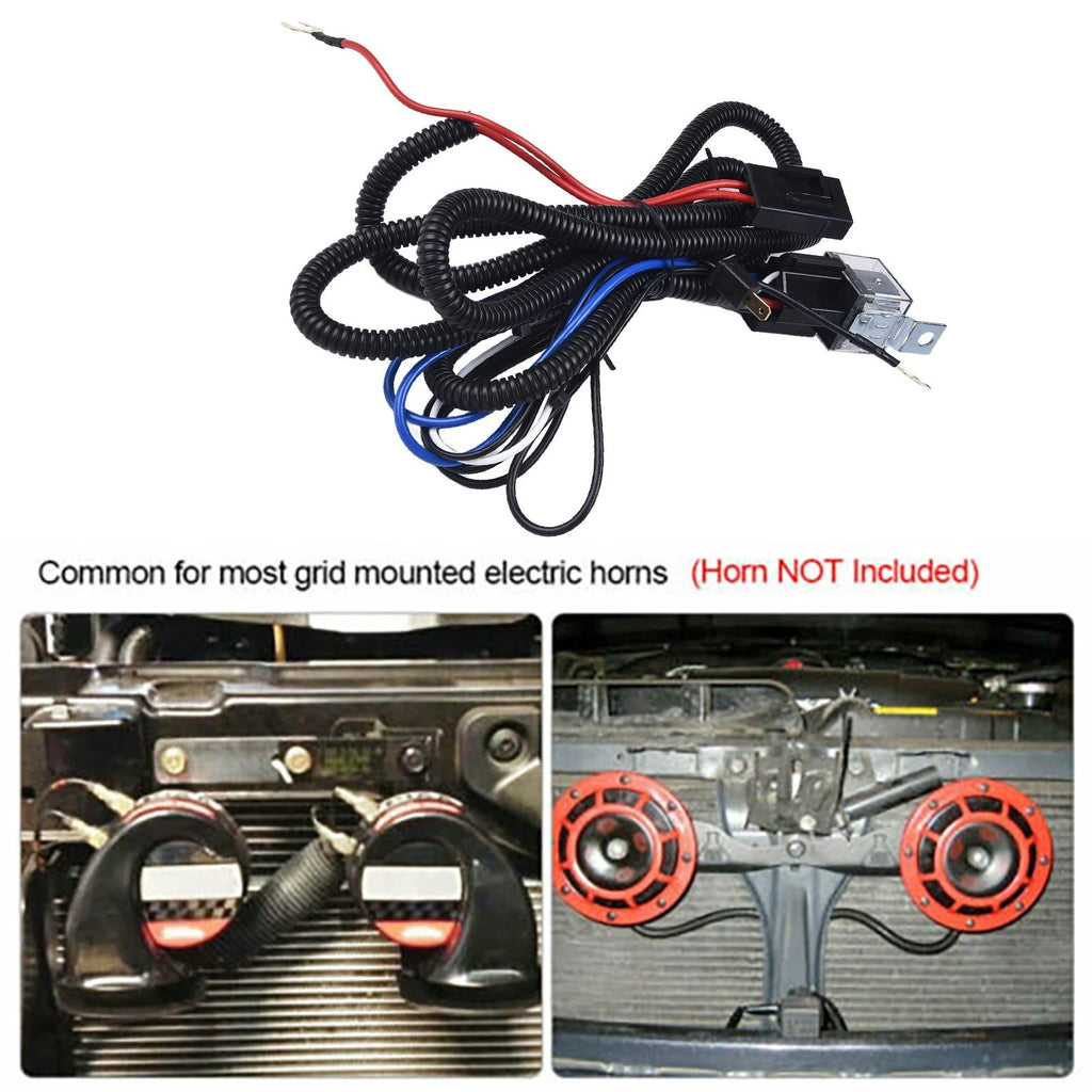 12V Horn Relay Wiring Harness Kit for Grille Mount Electric Blast