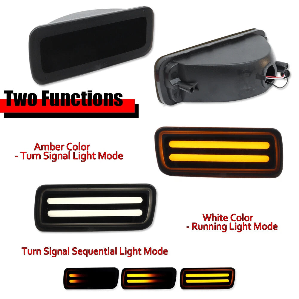 2 Smoke Switchback LED Turn Signal Corner Lights for Chevy Camaro (1985–1992)