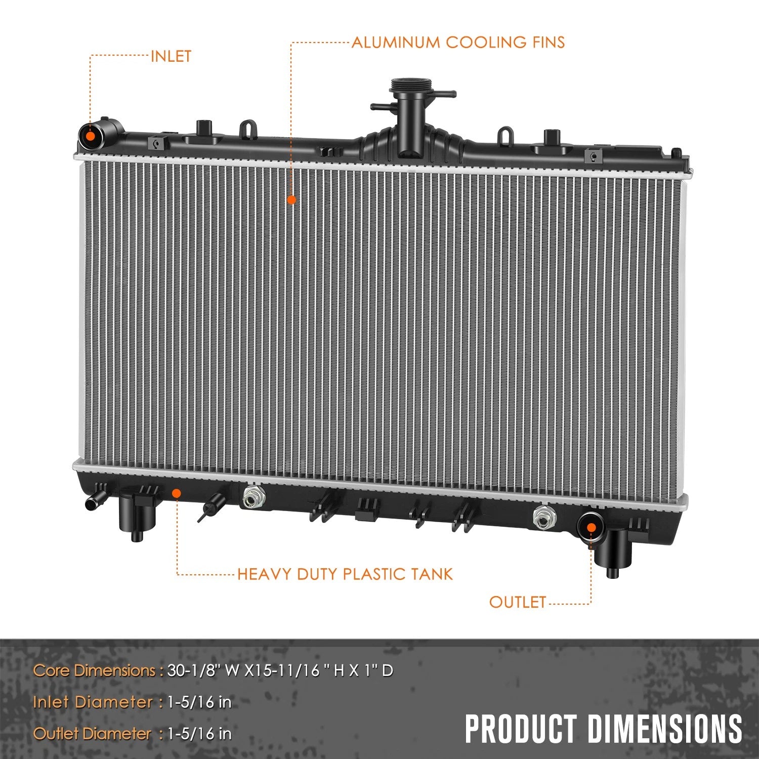 Aluminum Radiator for Chevy Camaro 6.2L 7.0L (2012–2015) DPI-13345