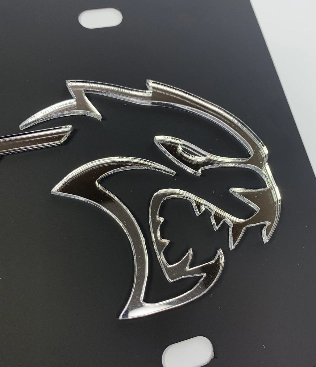 Matte Black License Plate Cover for Dodge Charger Challenger (2015–2023)