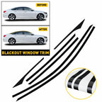 6PC Chrome Delete Gloss Black Vinyl Window Trims for Honda Accord (2018–2022)