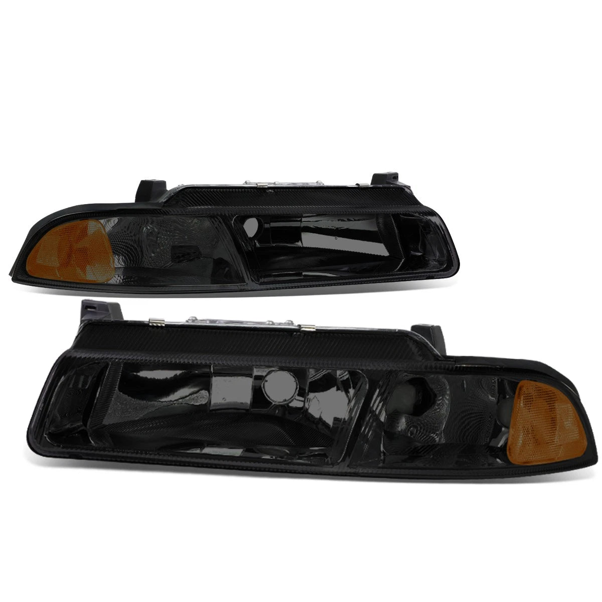 Set of 2 Smoked Housing Headlights for Dodge Stratus (1995–2000)