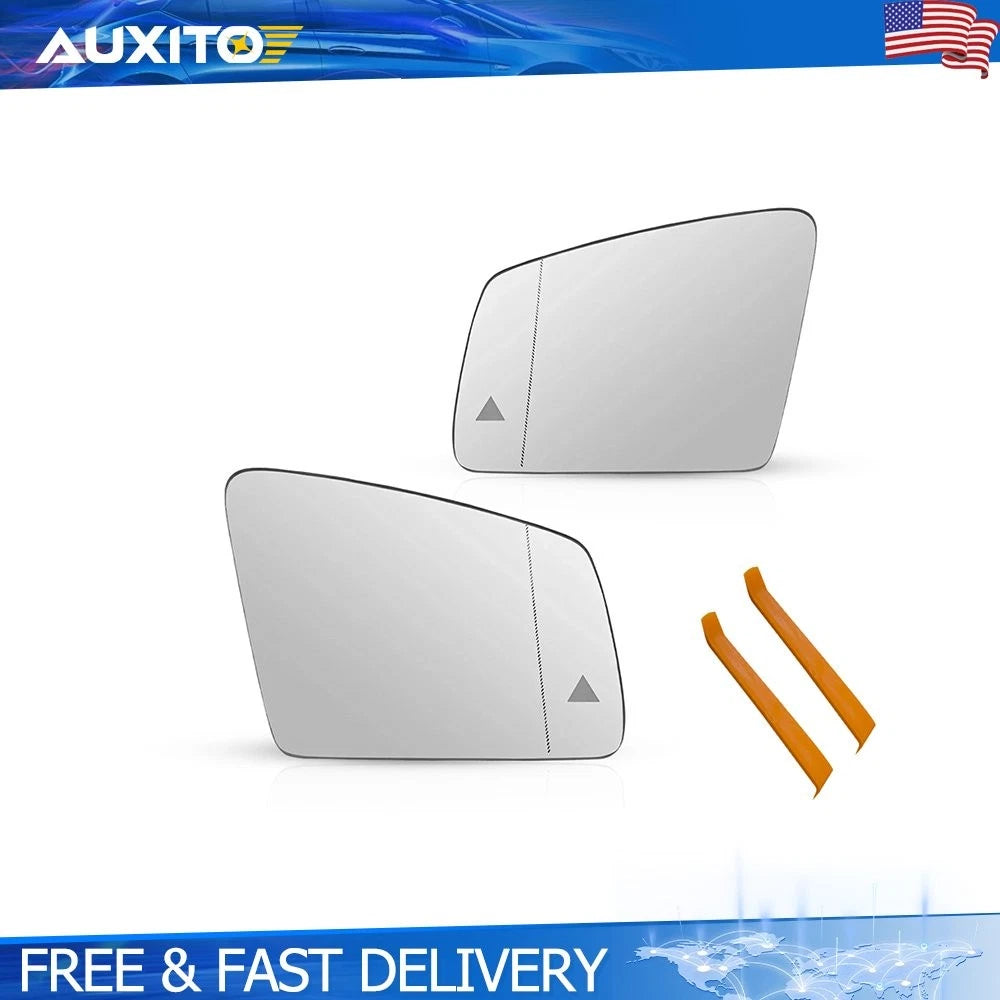 Set of 2 Heated Mirror Glass with Blind Spot for Mercedes-Benz E-Class W212 (2009–2015)
