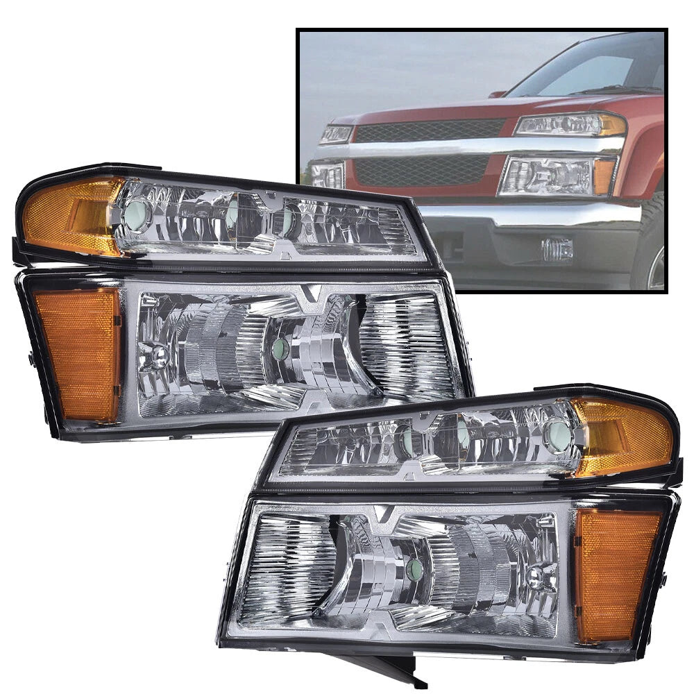 Headlight Assembly and Bumper Lights for GMC Canyon, Chevy Colorado (2004–2012)