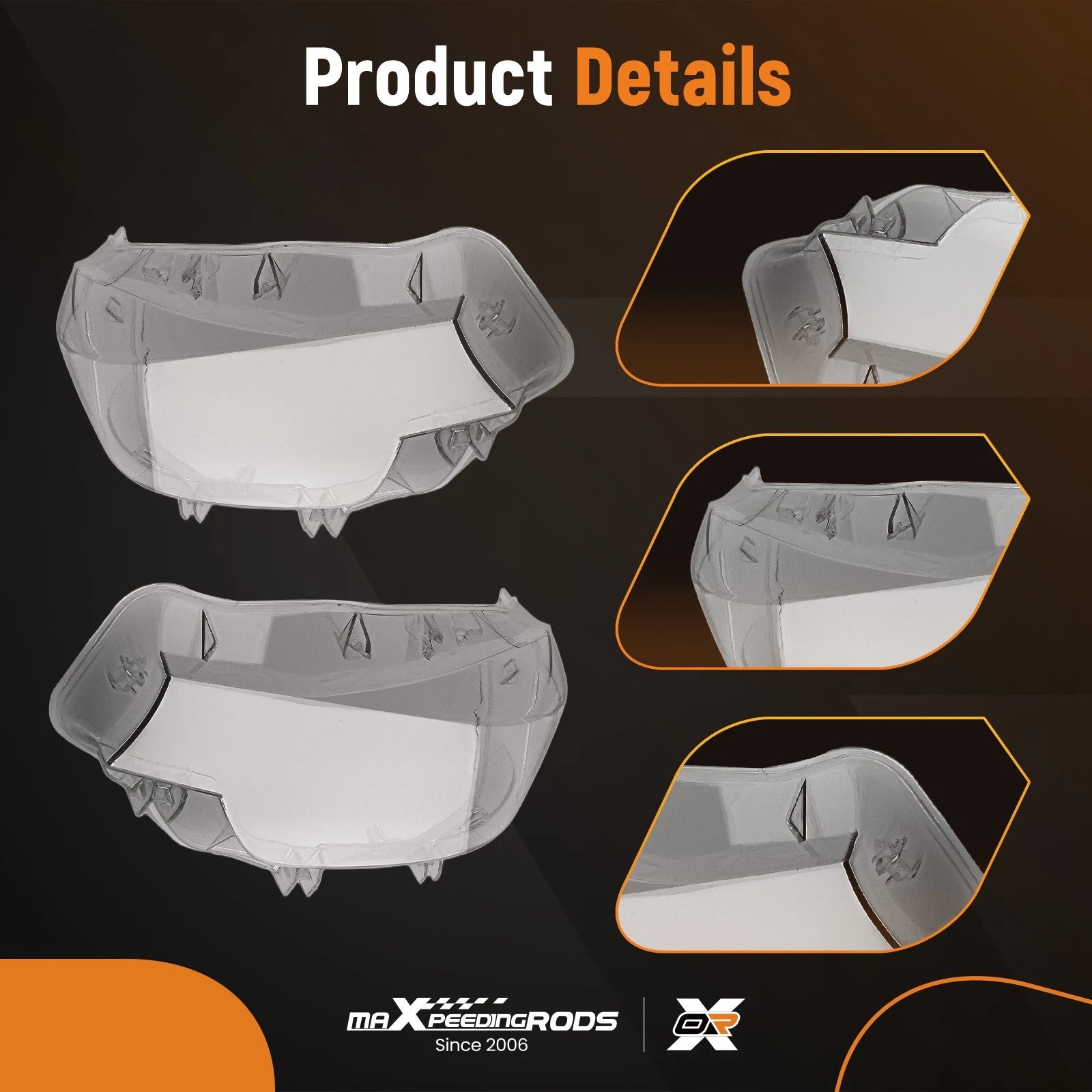Left & Right Headlight Lens Cover for BMW 3 Series F30 F31 (2016–2018)