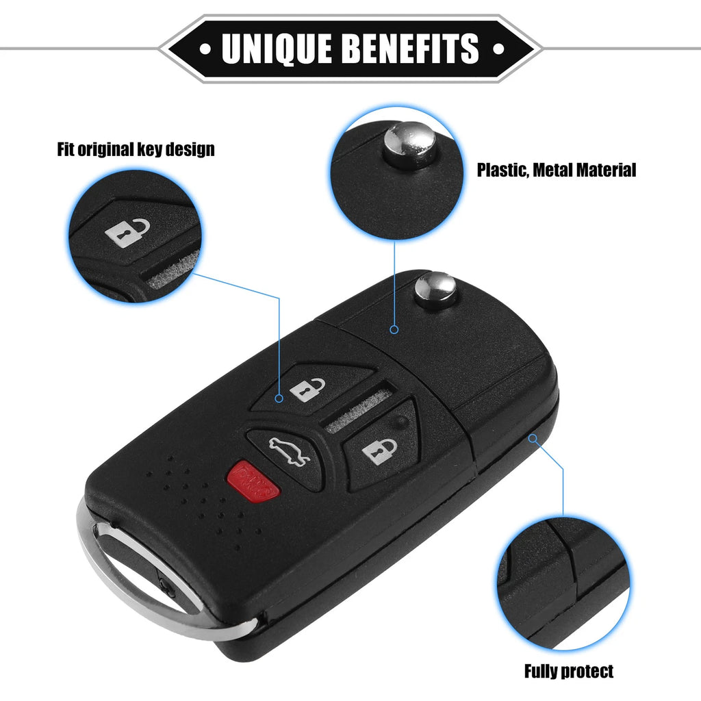 Set of 4 Keyless Entry Remote Key Covers for Mitsubishi (No Chip)