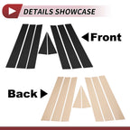 Set of 8 Door Pillar Window Trim for Nissan Rogue (2008–2013) Black