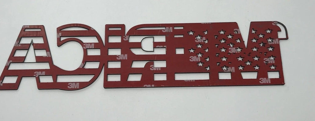 Adhesive Emblem Decal Polished Stainless MERICA for Cars and Trucks (Universal)