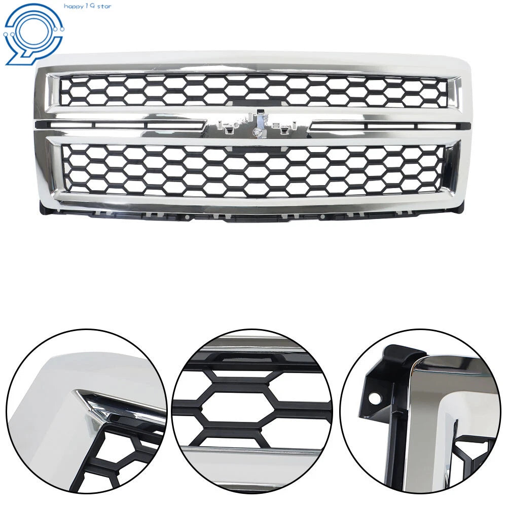 Front Bumper Honeycomb Grille for Chevrolet Silverado 1500 (2014–2015) GM1200696