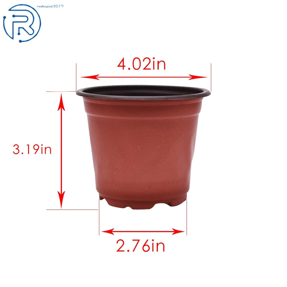 Set of 100 Plastic Seedling Starting Pots for Plants and Flowers
