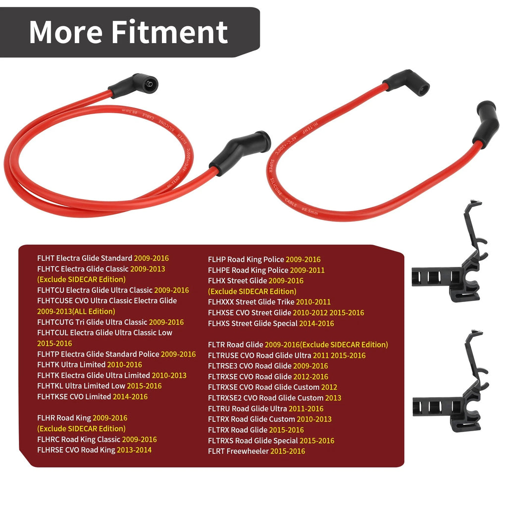 2pcs Spark Plug Wire Cap for FLHTP Electra Glide Standard Police (2009–2016)