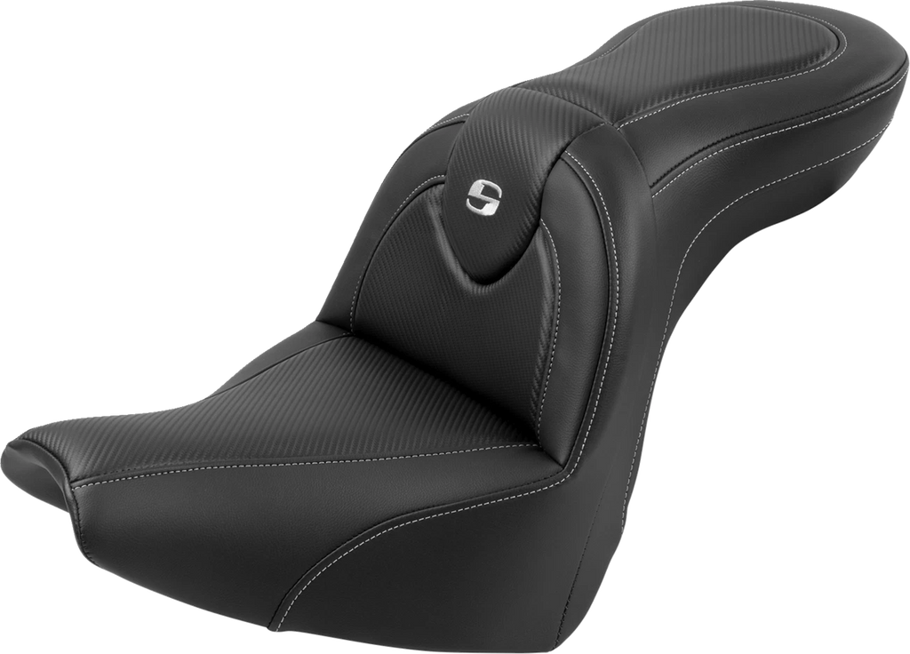 SADDLEMEN Roadsofa Seat with Backrest for FXBR/S (2018–2020) - Carbon Fiber