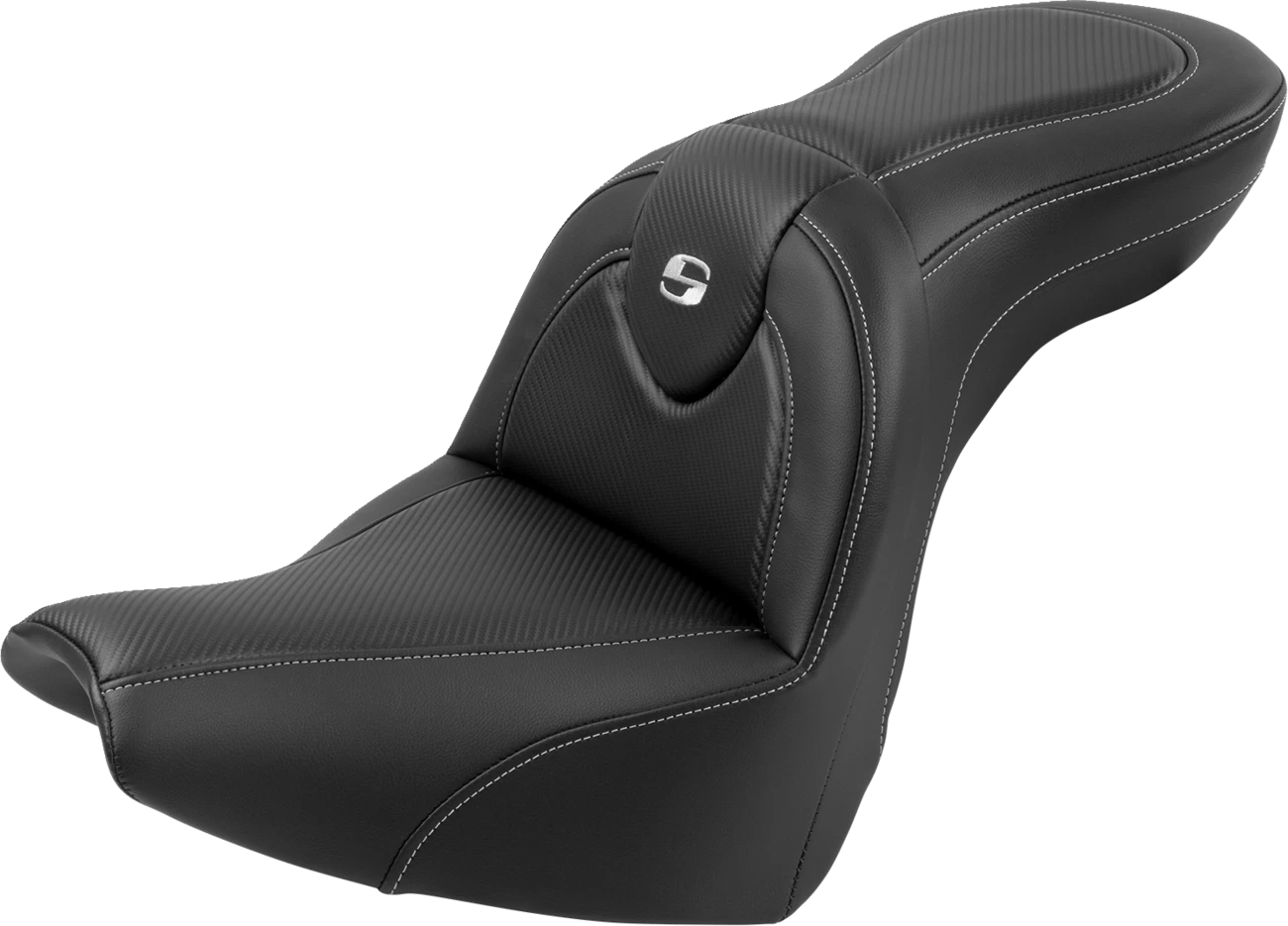 SADDLEMEN Roadsofa Seat with Backrest for FXBR/S (2018–2020) - Carbon Fiber