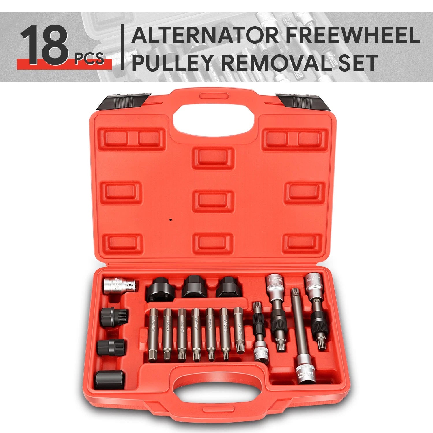 18Pcs Pulley Puller Remover Kit for Alternator (w/Case)