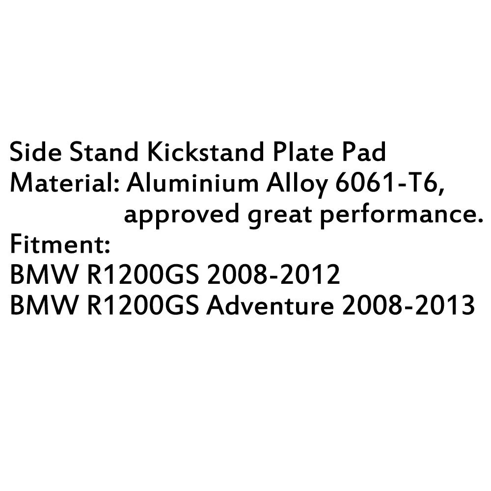 Side Kickstand Pad for BMW R1200GS (2008–2014) - Black