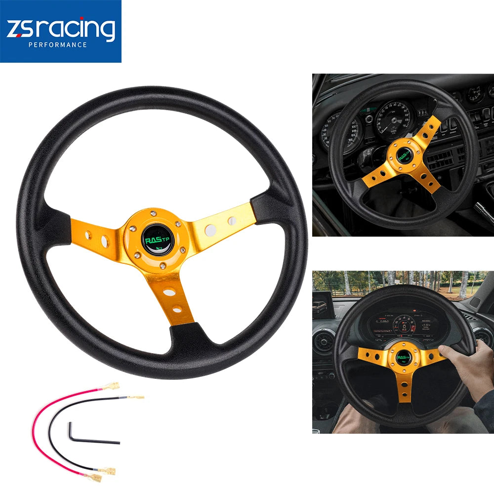 14 Inch Universal Aluminum Racing Steering Wheel 6 Bolt