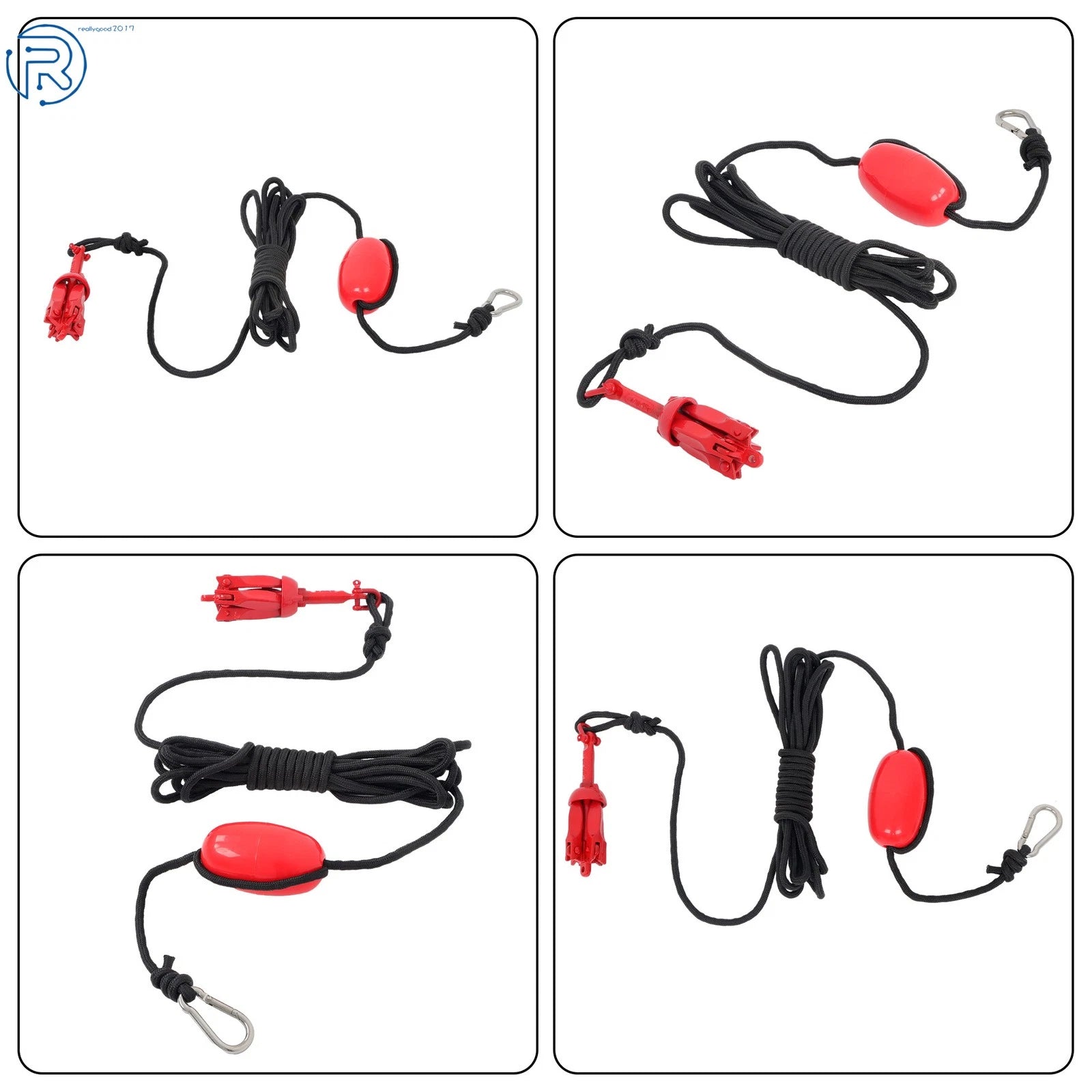 2 Pack Folding Anchor Set for Grapnel Boat Marine Kayak (0.7KG)