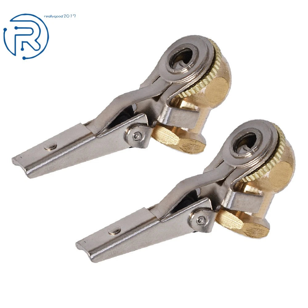 Pair Brass Lock On Tire Inflator Locking Air Chuck 1/4" NPT